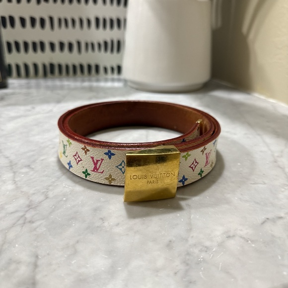 Louis Vuitton Multicolor Monogram Belt with Gold Buckle - Picture 1 of 3